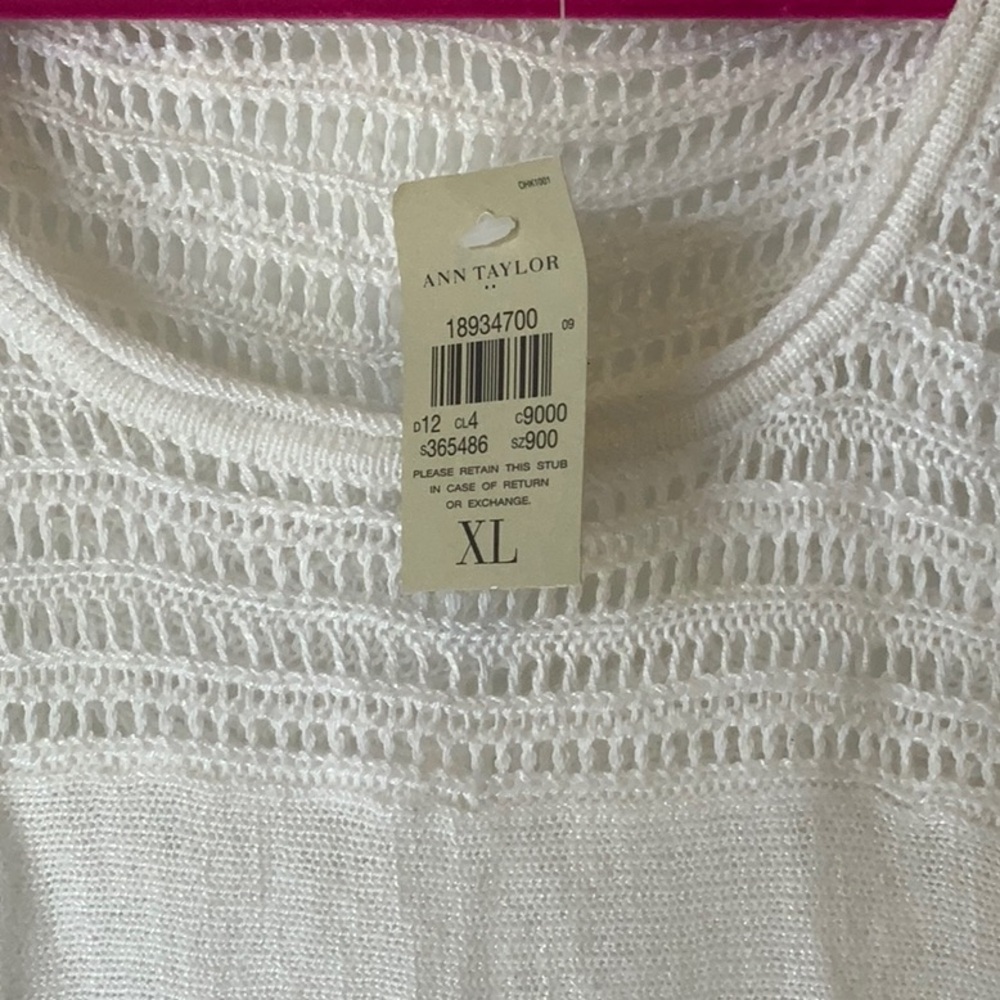 Ann Taylor Sleeveless Crochet / Knit White Top - Picture 2 of 6